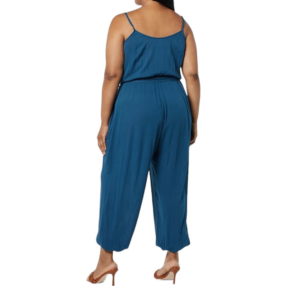 City Chic Capri Teal Jumpsuit Size 16 - Picture 2 of 10
